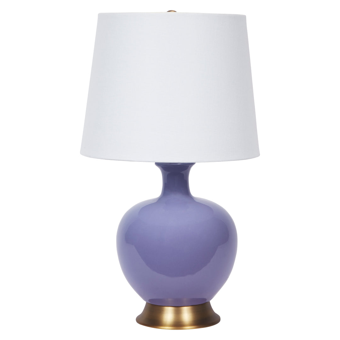 Elegant lavender ceramic Lila table lamp, perfect for adding a soft and calming touch to modern interiors.