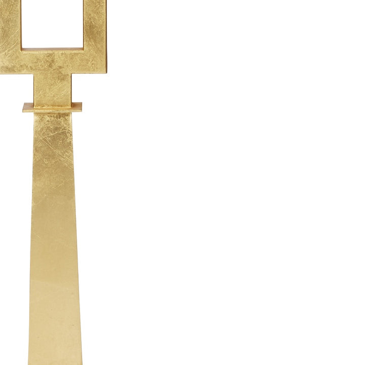 Gold leaf cross stem with open rectangular cutout details