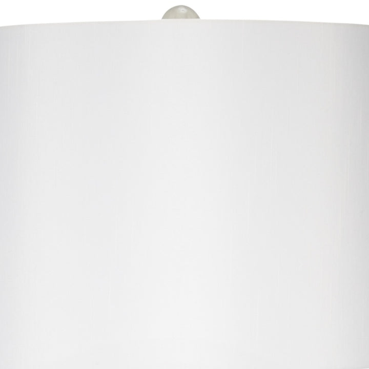 White linen lamp shade, minimal close-up