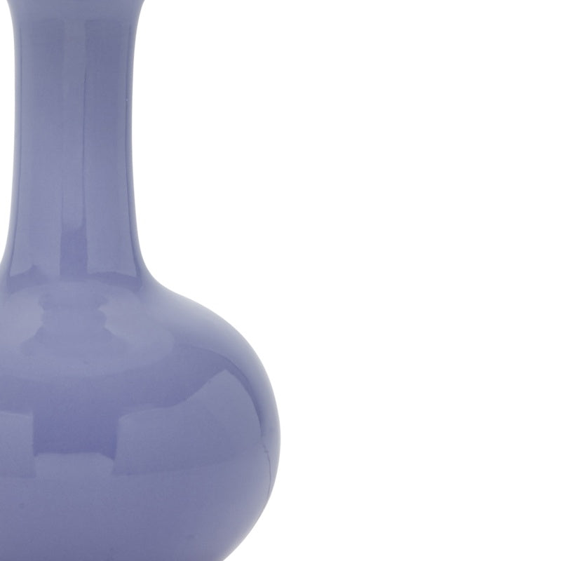 Lavender ceramic lamp base bulb shape, glossy finish