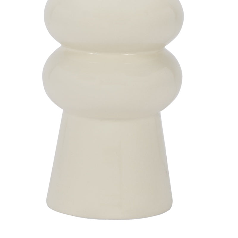 Cream ceramic table lamp base with bulbous stacked shapes