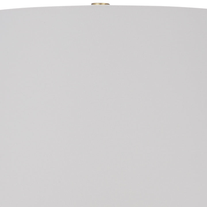 White linen drum lamp shade with smooth fabric surface