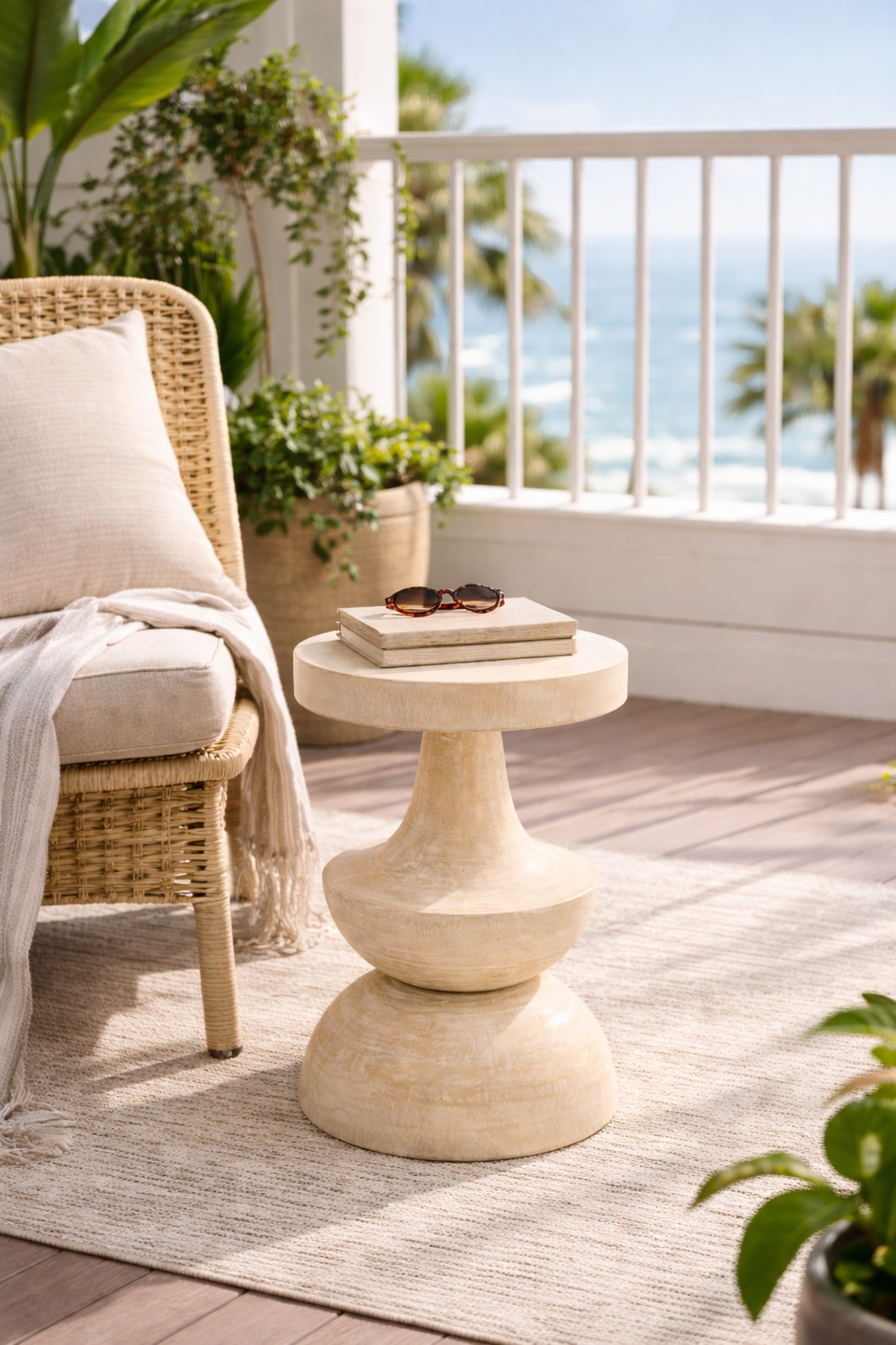 Cambria White Pine Mungar Wood Accent Table