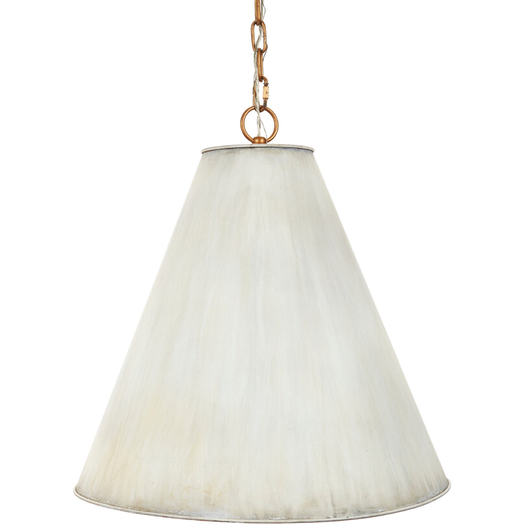 Elegant Nicole Bennington metal pendant in cream, perfect for kitchens, dining rooms, or living areas.