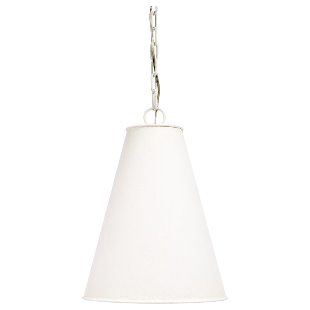 Elegant small white gesso Collier pendant with a delicate shade, perfect for modern, minimalist, or coastal interiors.