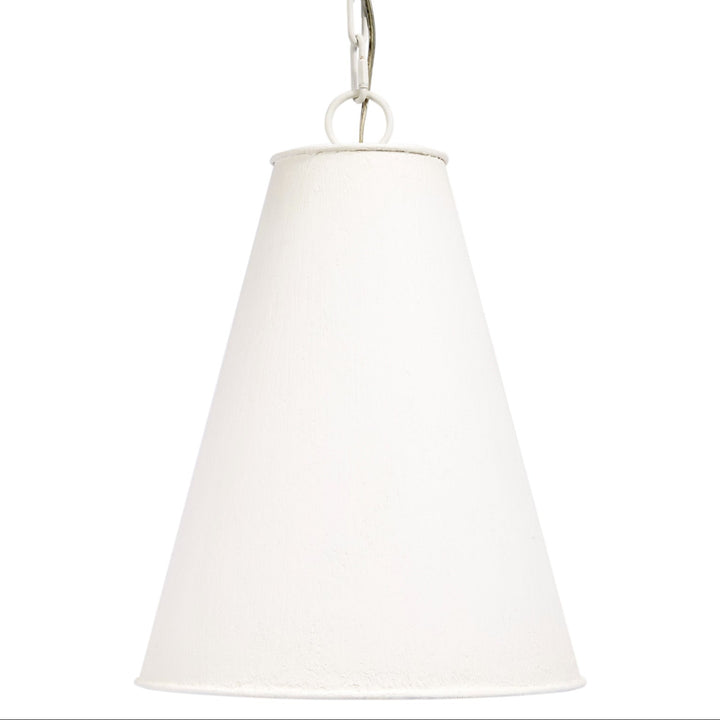 Elegant small white gesso Collier pendant with a delicate shade, perfect for modern, minimalist, or coastal interiors.