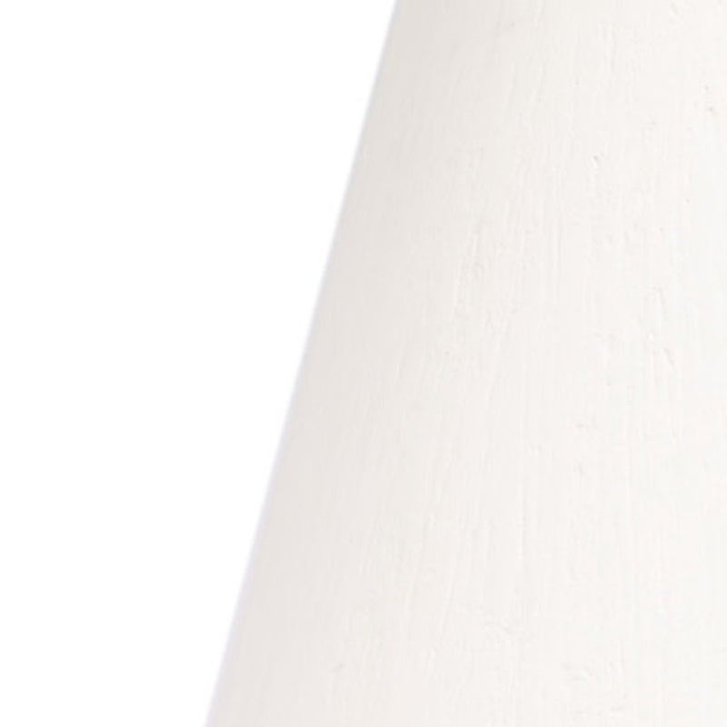 White gesso pendant detail, textured surface close-up