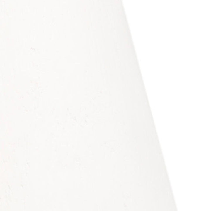 White gesso pendant detail, smooth textured white finish