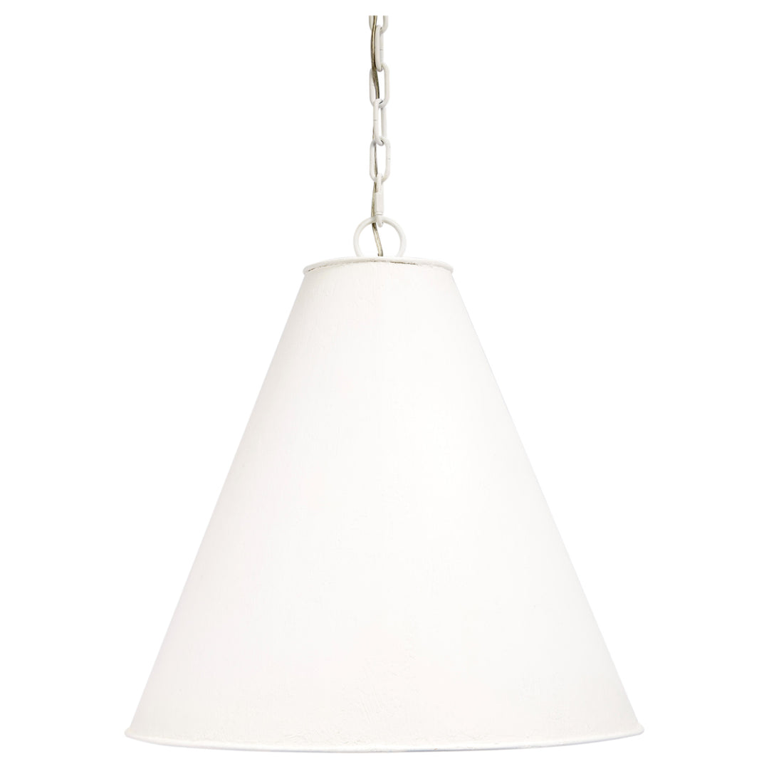 Elegant large white gesso Collier shade pendant, perfect for living rooms, dining areas, or bedrooms.