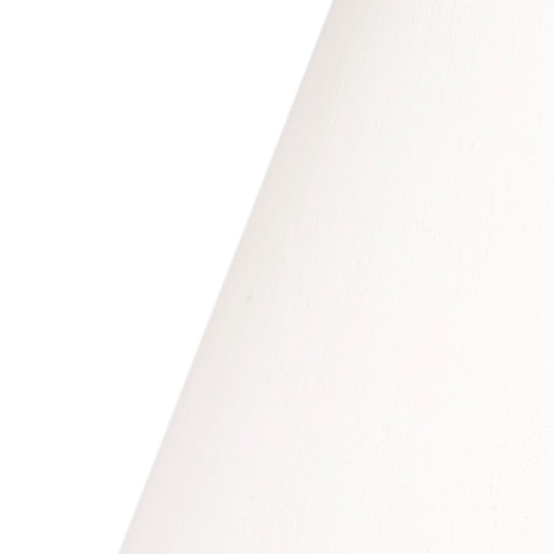White gesso pendant shade with angled edge close-up