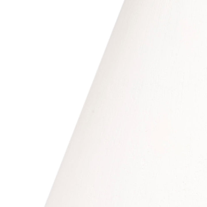 White gesso pendant shade with angled edge close-up
