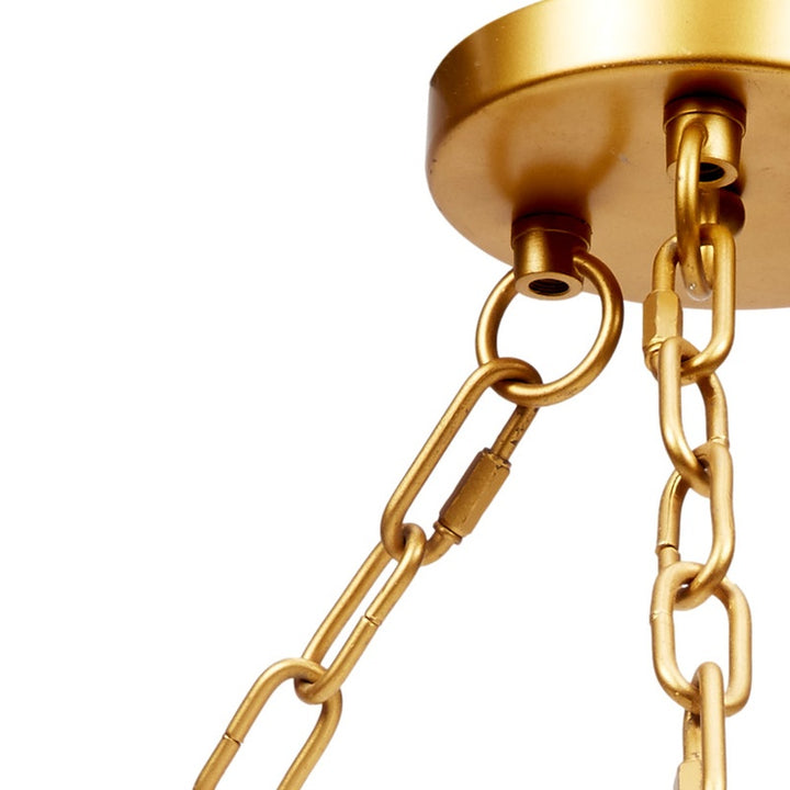 Gold metal chain and clasp hardware for white pendant necklace