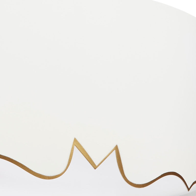 White wavy pendant detail with gold accents