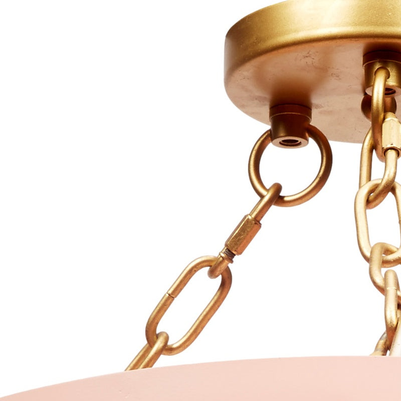 Gold pendant hardware with ring connector and chain links