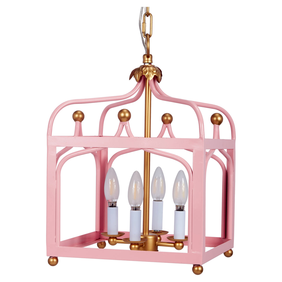 Elegant Jen pendant light in blush and gold, perfect for adding style to dining rooms, bedrooms, or living areas.