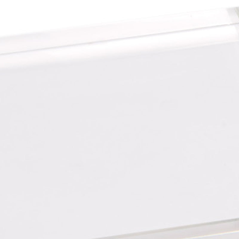 Clear rectangular crystal riser with smooth top surface