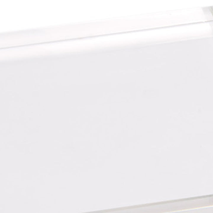 Clear rectangular crystal riser with smooth top surface