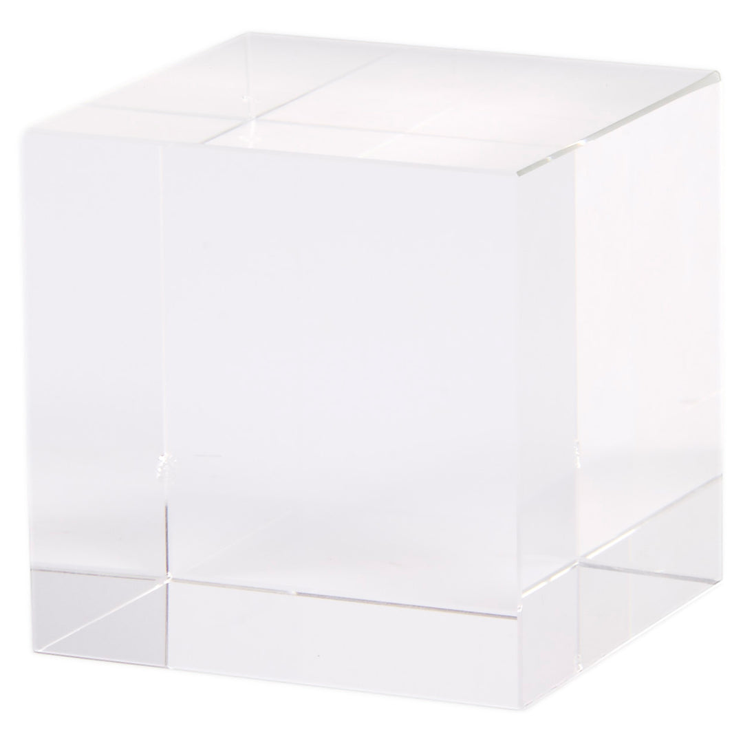 Elegant crystal cube riser decorative accent, perfect for showcasing collectibles, candles, or décor pieces.