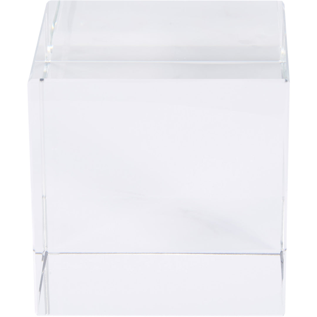 Elegant large crystal cube decorative accent, perfect for adding sparkle to living rooms, bedrooms, or offices.