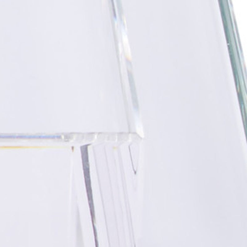 Clear square crystal riser detail with cut facets; set of 2.