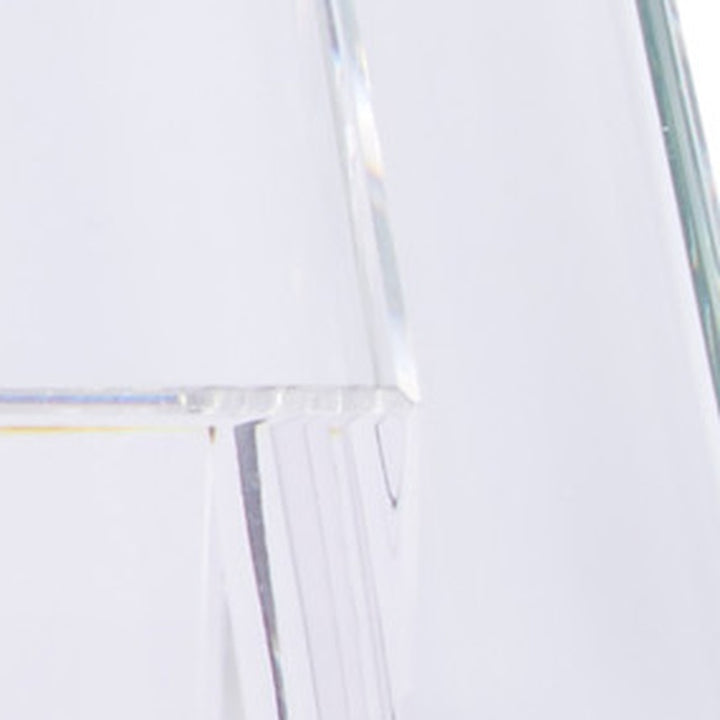 Clear square crystal riser detail with cut facets; set of 2.