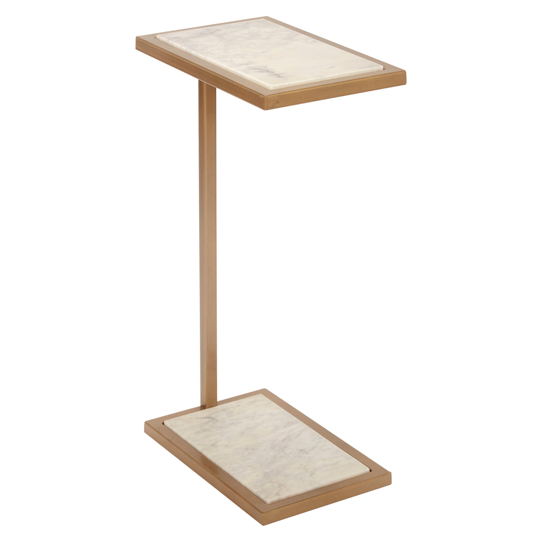Small martini table with gold frame and white marble top