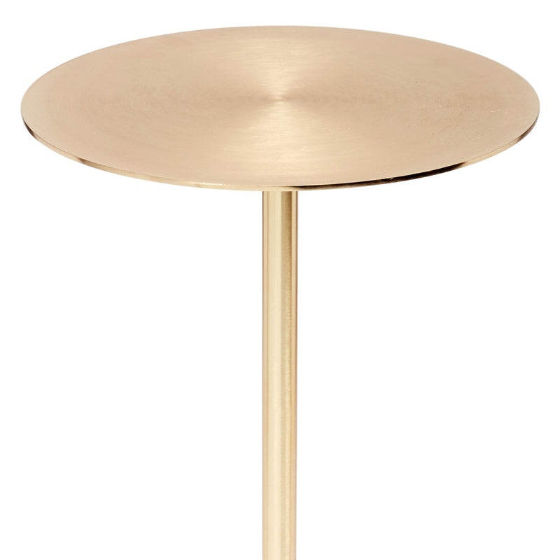 Osborn round martini table with gold stem and white marble base