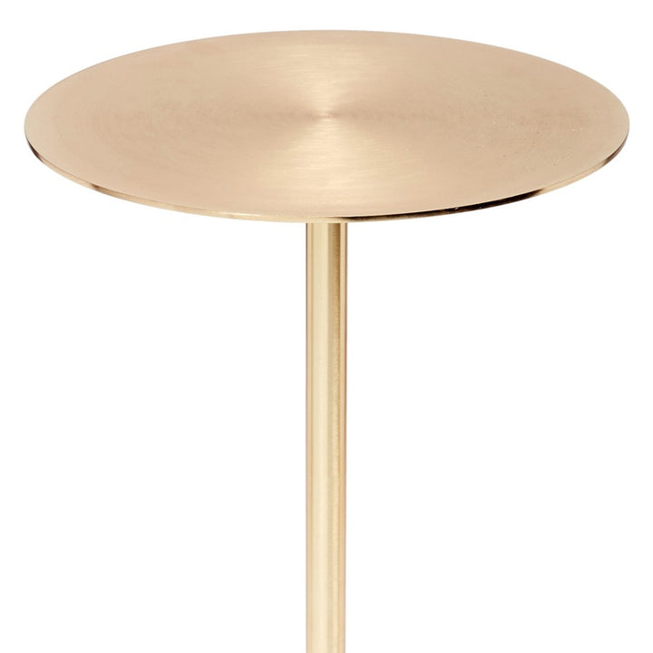 Osborn round martini table with gold stem and white marble base