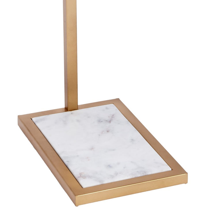 Gold frame martini table with white marble top and flat base