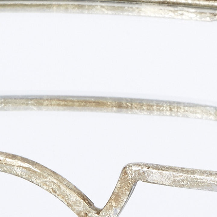 Silver mirrored oval tray rim with distressed glitter finish