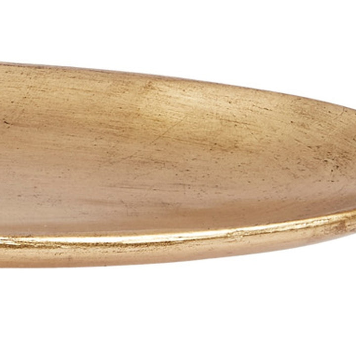 Antique gold display tray lip with smooth rounded rim