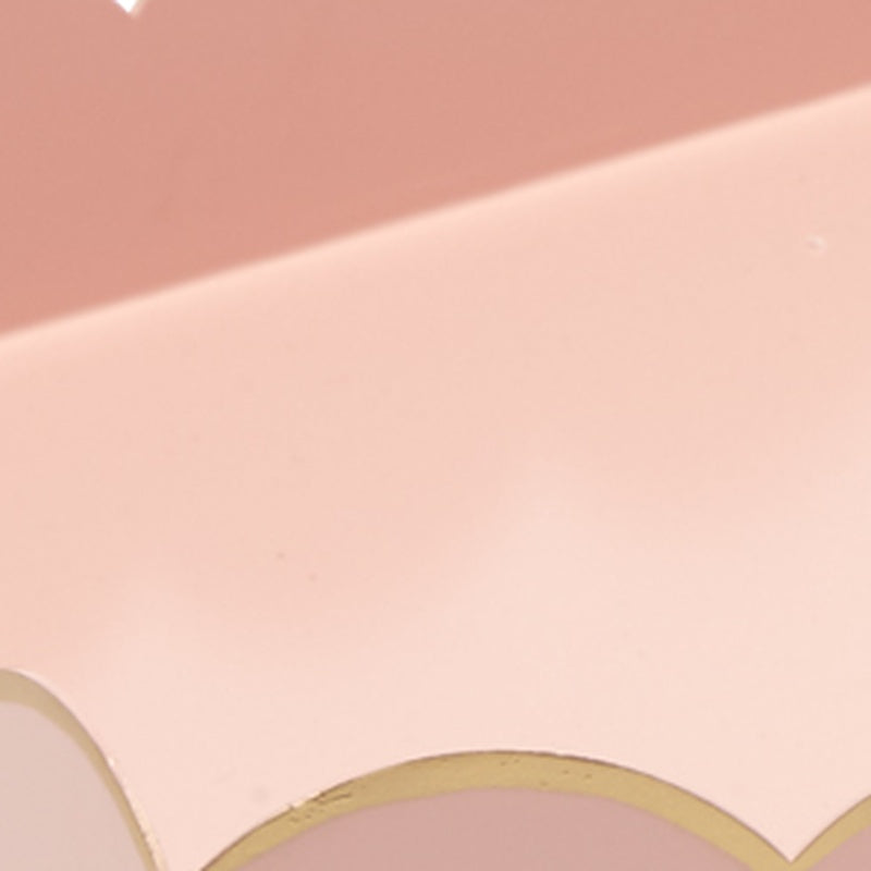 Pink tray interior edge with gold scalloped trim