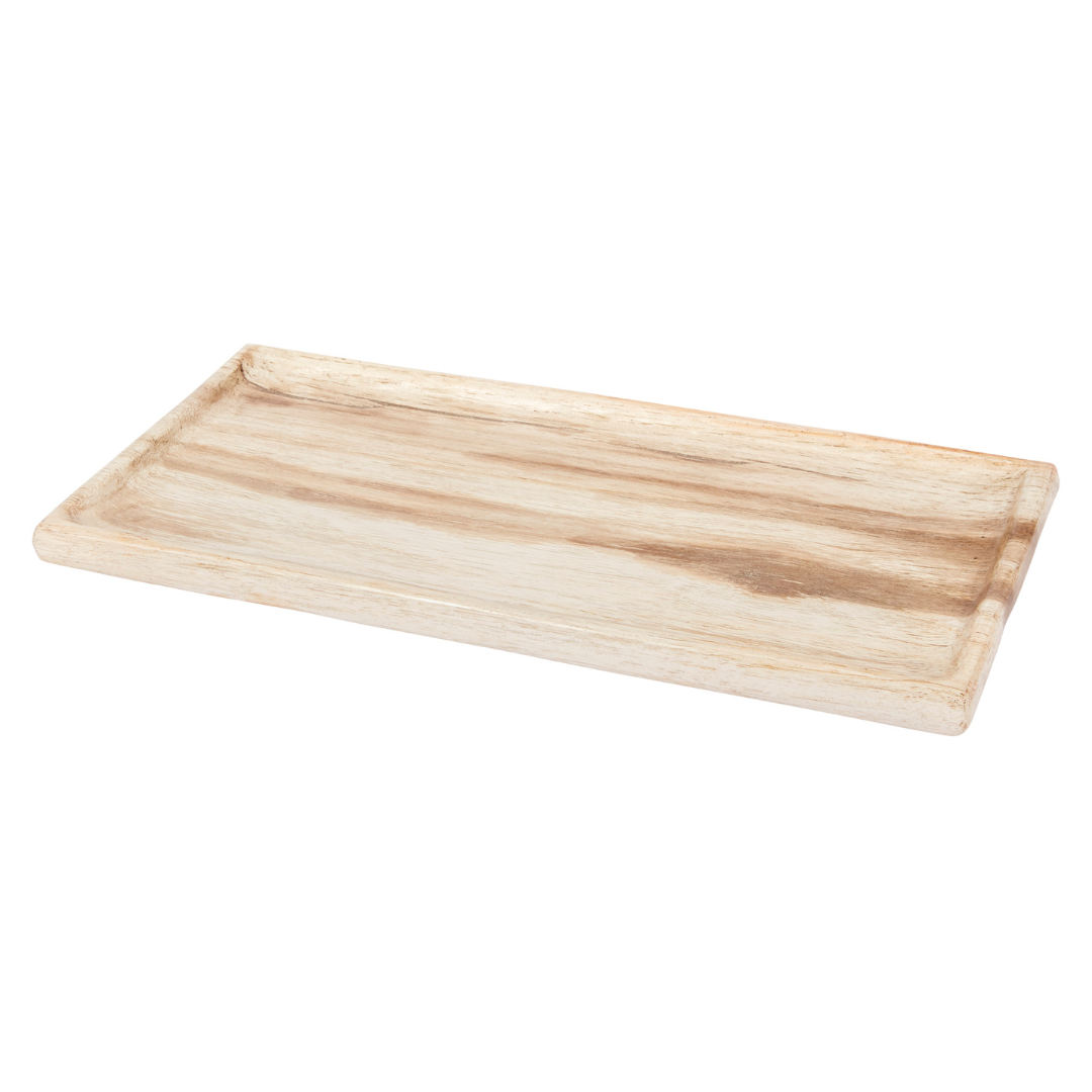 Elegant cream and brown petrified wood Eliana tray, ideal for serving, organizing, or adding a natural touch to home décor.