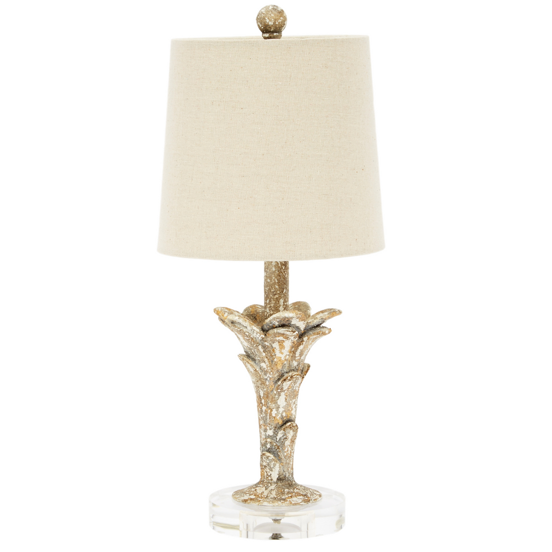 Charming Mini flower lamp featuring a grey base with gold detailing, perfect for adding a delicate and modern touch to any small space.